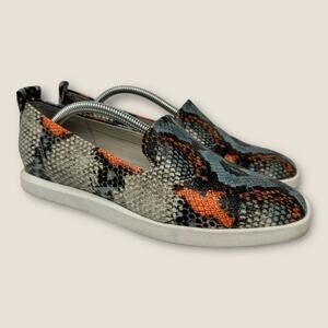 Franco Sarto size 7 Boston Snake Skin Embossed Leather Slip On Loafer Shoe